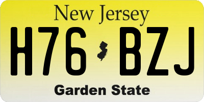 NJ license plate H76BZJ