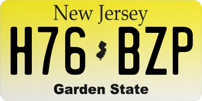 NJ license plate H76BZP