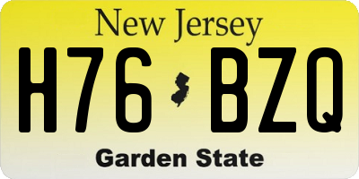 NJ license plate H76BZQ