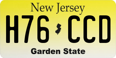 NJ license plate H76CCD