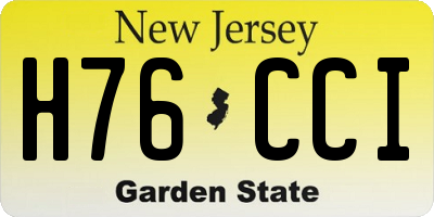 NJ license plate H76CCI