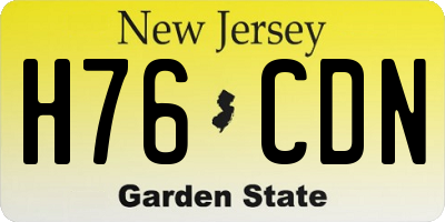 NJ license plate H76CDN