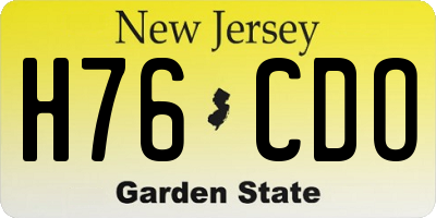 NJ license plate H76CDO