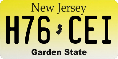 NJ license plate H76CEI