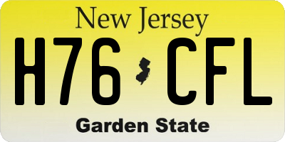 NJ license plate H76CFL