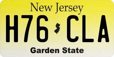 NJ license plate H76CLA