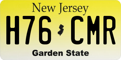 NJ license plate H76CMR
