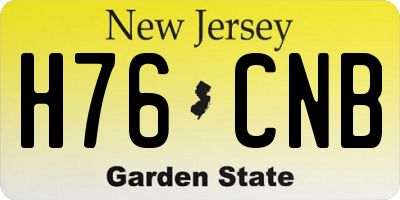 NJ license plate H76CNB