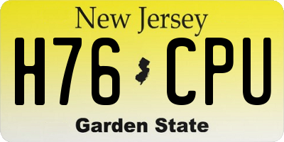 NJ license plate H76CPU