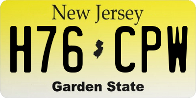 NJ license plate H76CPW