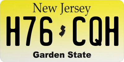 NJ license plate H76CQH