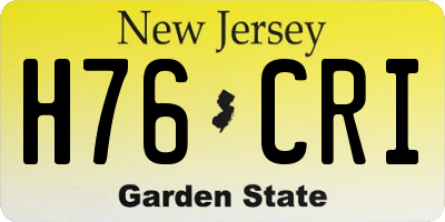 NJ license plate H76CRI