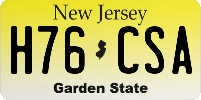 NJ license plate H76CSA