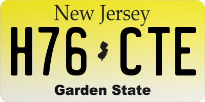 NJ license plate H76CTE