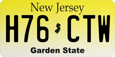 NJ license plate H76CTW