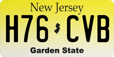 NJ license plate H76CVB