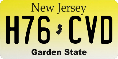 NJ license plate H76CVD