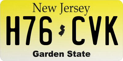 NJ license plate H76CVK