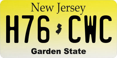 NJ license plate H76CWC