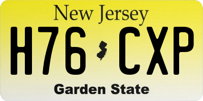NJ license plate H76CXP
