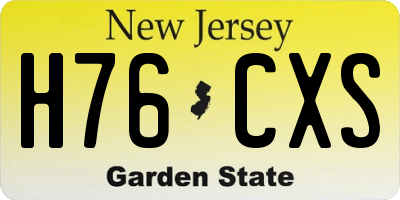 NJ license plate H76CXS
