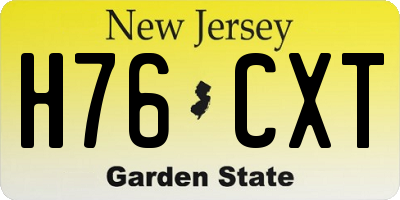 NJ license plate H76CXT