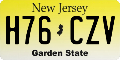 NJ license plate H76CZV