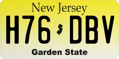 NJ license plate H76DBV