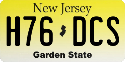 NJ license plate H76DCS
