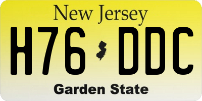 NJ license plate H76DDC