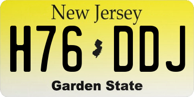 NJ license plate H76DDJ