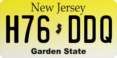 NJ license plate H76DDQ