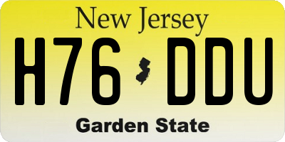 NJ license plate H76DDU