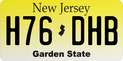 NJ license plate H76DHB