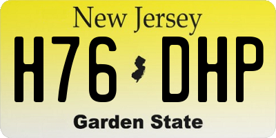 NJ license plate H76DHP