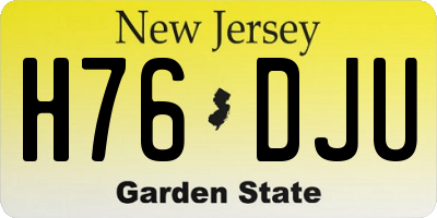 NJ license plate H76DJU
