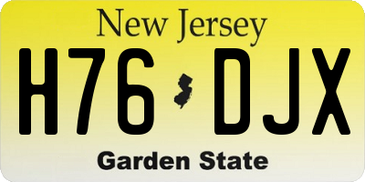 NJ license plate H76DJX