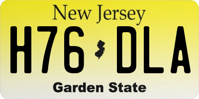 NJ license plate H76DLA