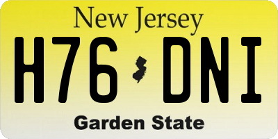 NJ license plate H76DNI