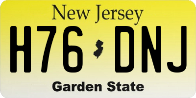 NJ license plate H76DNJ