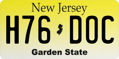NJ license plate H76DOC