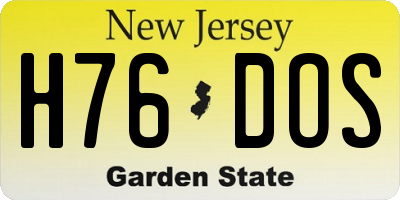 NJ license plate H76DOS