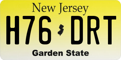 NJ license plate H76DRT
