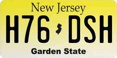 NJ license plate H76DSH