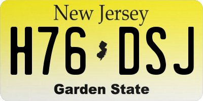 NJ license plate H76DSJ