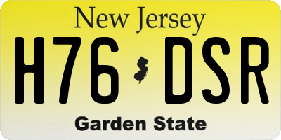 NJ license plate H76DSR