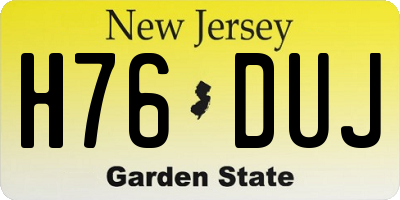 NJ license plate H76DUJ