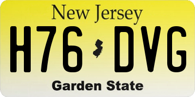 NJ license plate H76DVG