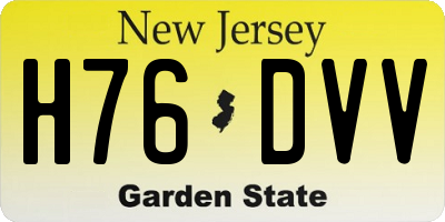 NJ license plate H76DVV