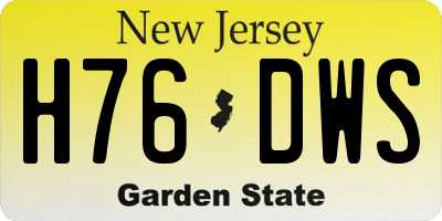 NJ license plate H76DWS